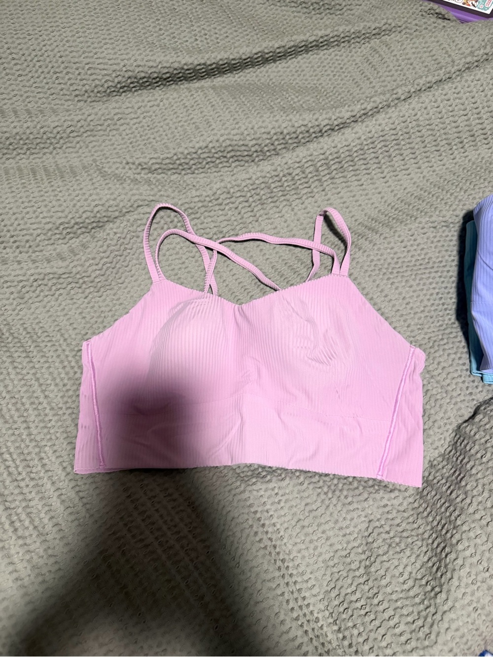 lululemon athletica Light Pink Ribbed Strappy Bralette